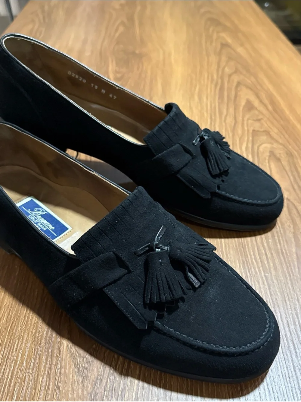 Bragano Cole Haan Black Suede Tassel Loafers Men 13